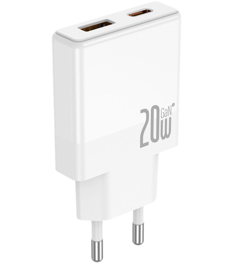 Jellico wall charger EU57 PD 20W 1xUSB-C + 1xUSB QC3.0 + cable USB-C - USB-C White снимка 4