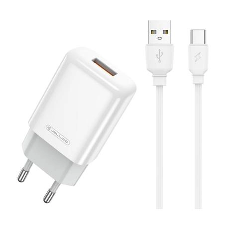 Jellico wall charger EU01 2.4A 12W 1xUSB + cable USB-C White снимка 1