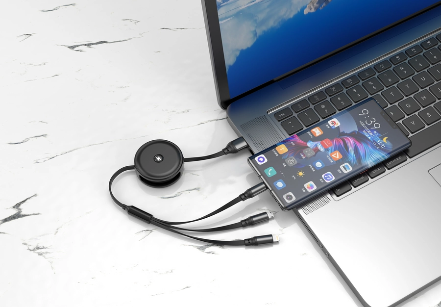 Jellico cable B19 3in1 3.1A 1.2M Black снимка 4