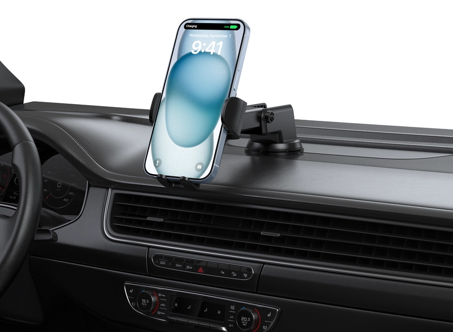 Jellico car holder with wireless charging W19 15W Black снимка 4
