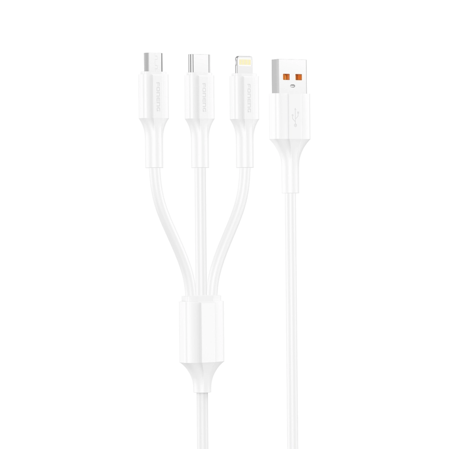 FONENG cable XS01 3in1 3A 1.2M White снимка 1