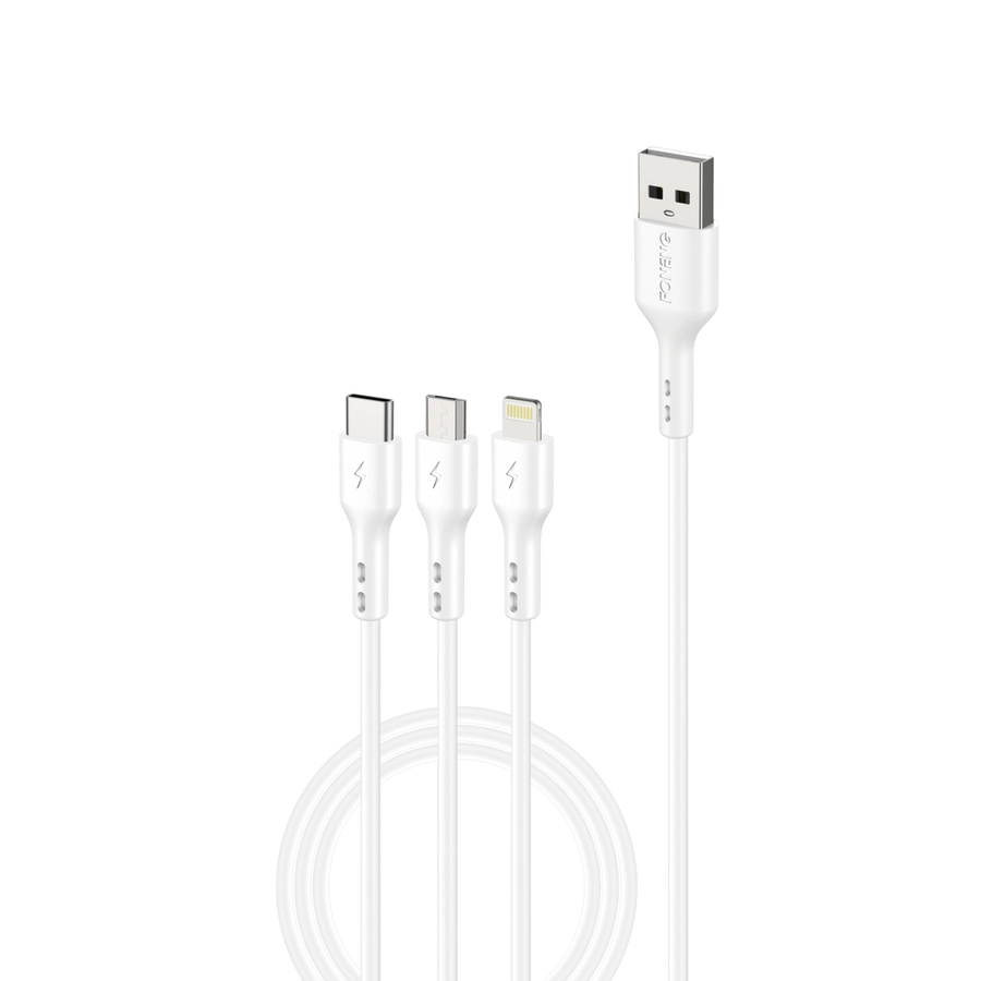 FONENG cable X36 3in1 3A 1.2M White снимка 1