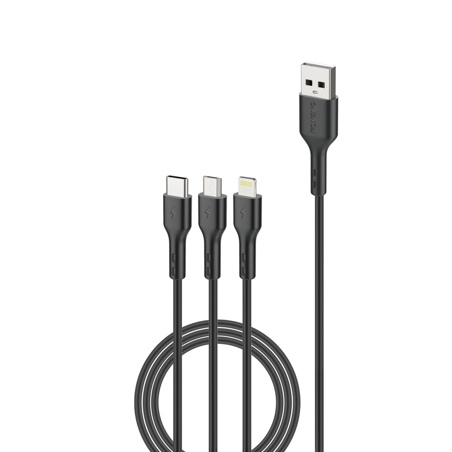 FONENG cable X36 3in1 3A 1.2M Black снимка 1