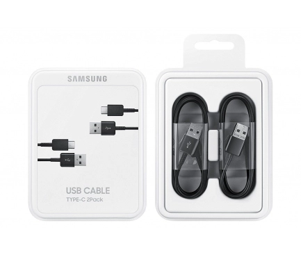Samsung Original set 2x cable Samsung EP-DG930MBEGWW USB-C 1.5M Black (blister EU)(Cables)