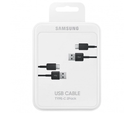 Samsung Original set 2x cable Samsung EP-DG930MBEGWW USB-C 1.5M Black (blister EU) снимка 2