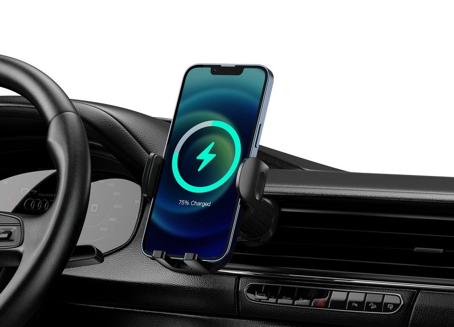 Jellico car holder with wireless charging W6 15W Black снимка 4