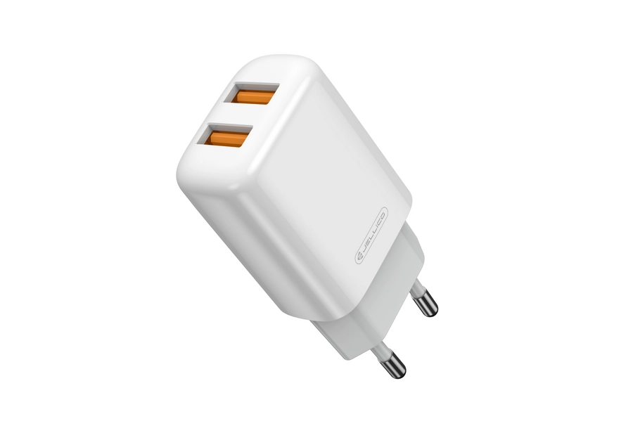 Jellico wall charger EU02 2.4A 12W 2xUSB + cable Micro White снимка 2