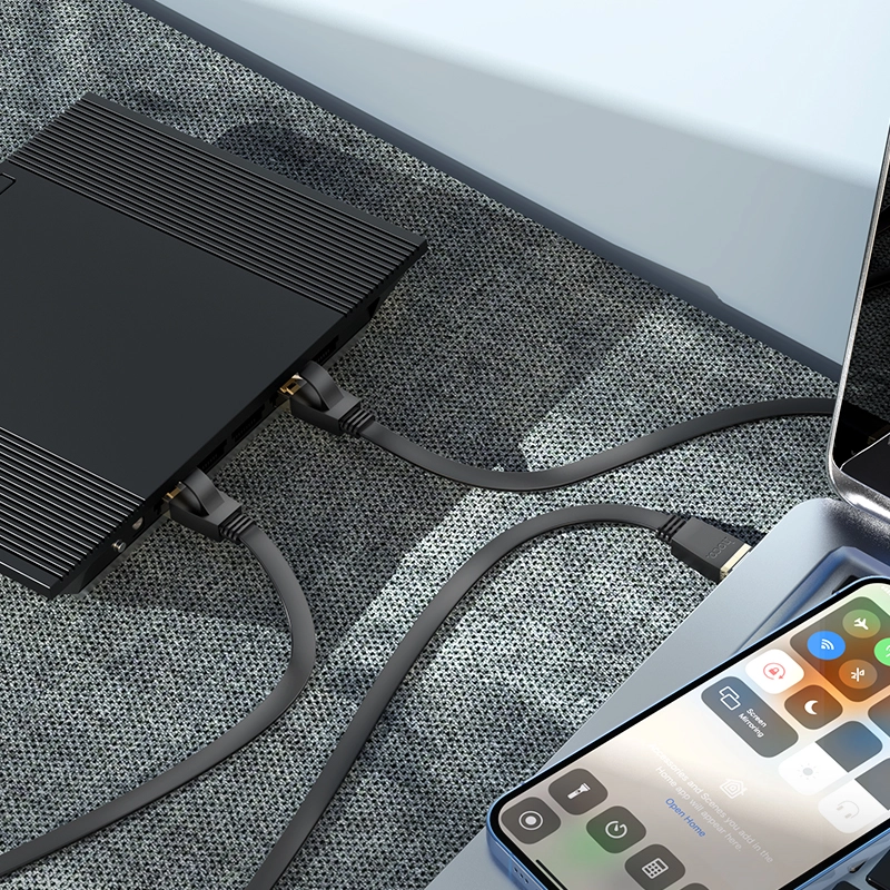 HOCO Ethernet cable US07 6 Gigabit 1M Black снимка 5