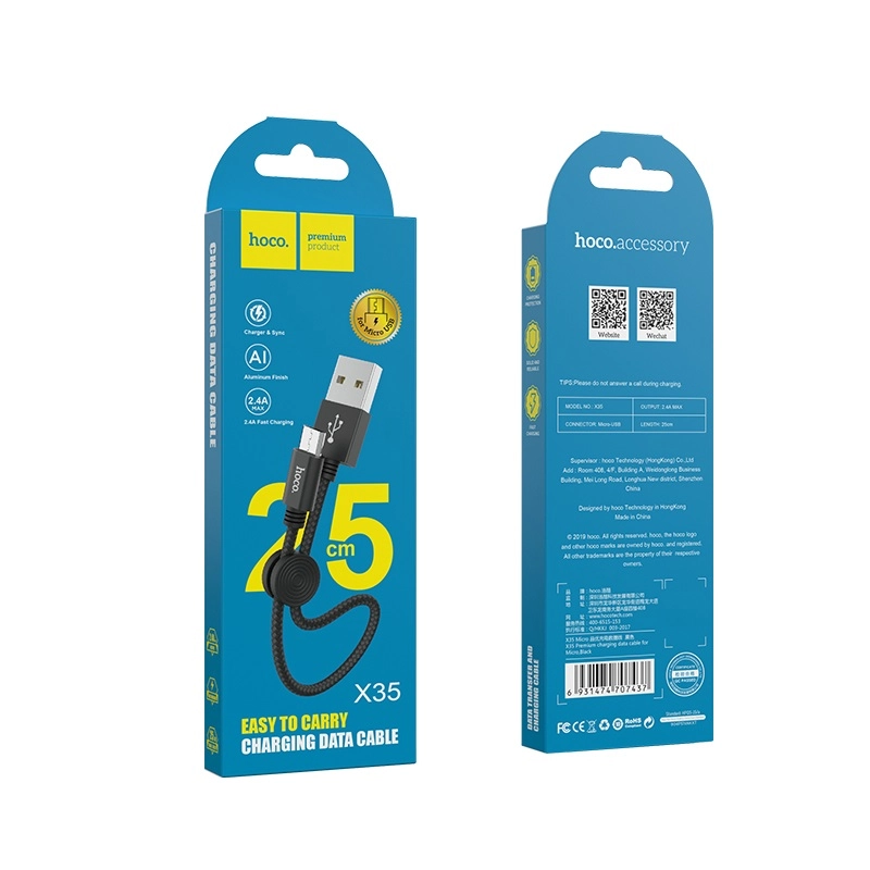 HOCO cable X35 Micro USB 3.1A 0.25M Black(Cables)