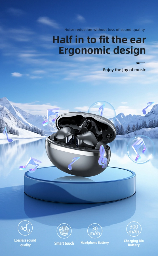 Jellico wireless earphones (ANC+ENC) TWS28 Black снимка 7