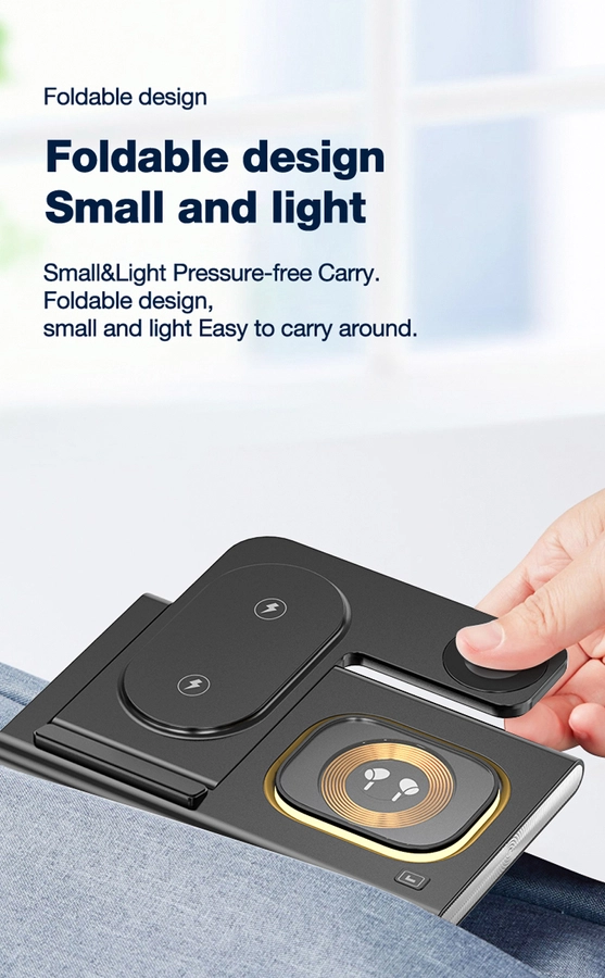 Jellico wireless charger 3in1 W12 15W Black снимка 3