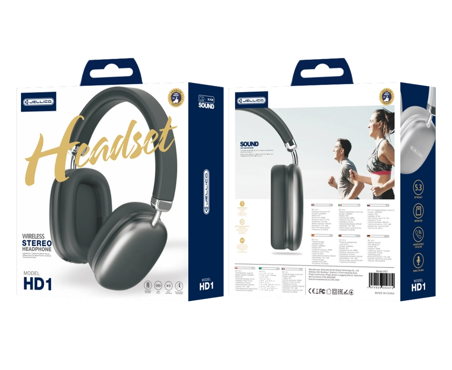 Jellico wireless headphones HD1 Black(Headphones)