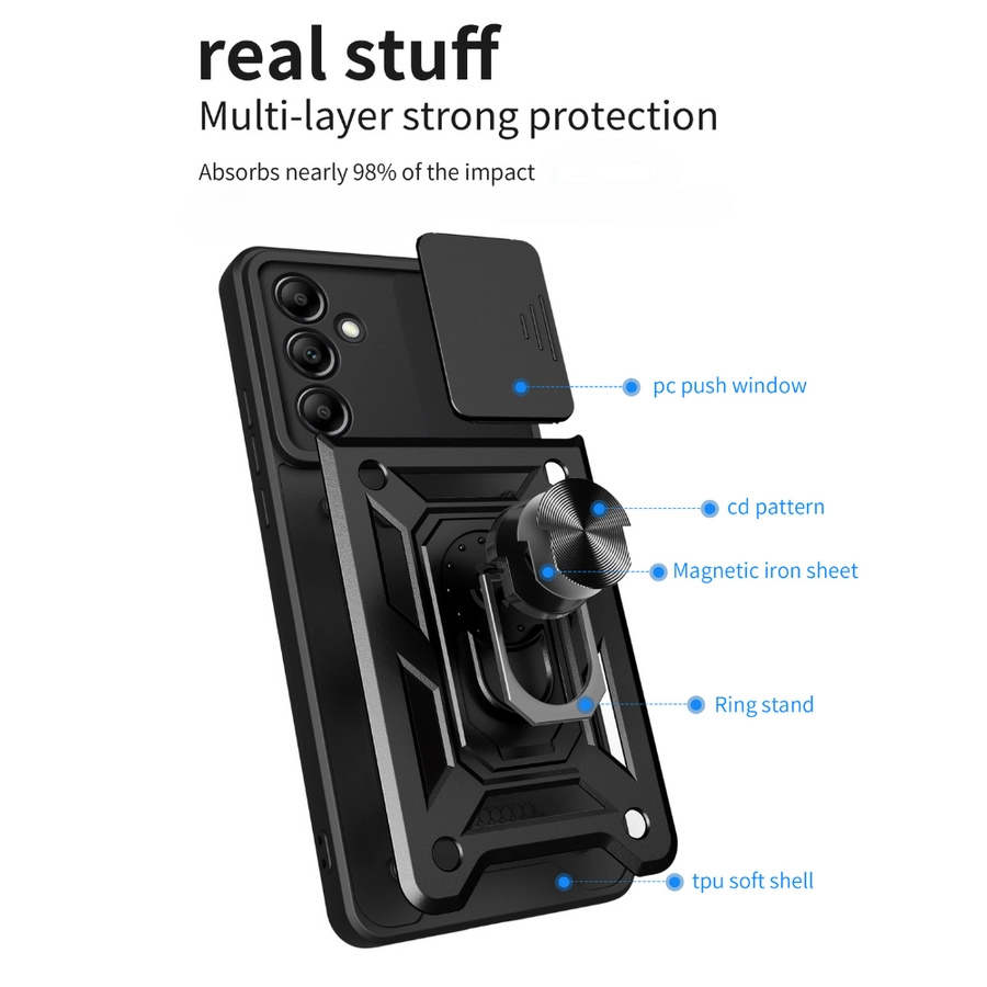 No Name Defender Case Xiaomi Redmi 9A / 9AT / 9i Black снимка 1