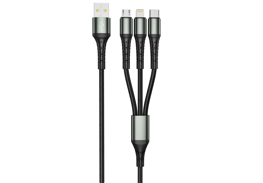 Jellico cable B11 3in1 3.1A 1.2M Black снимка 2