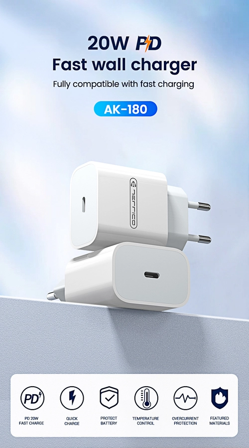 Jellico wall charger AK180 PD 20W 1xUSB-C White снимка 3