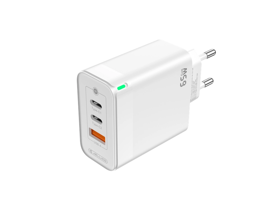 Jellico wall charger C79 GaN PD 65W 2xUSB-C + 1xUSB QC3.0 White снимка 4