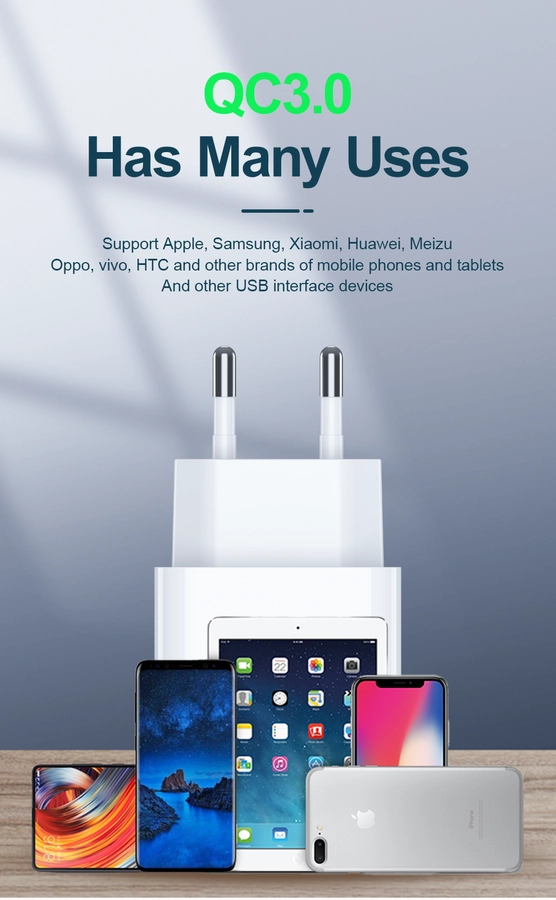 Jellico wall charger C7 22.5W 1xUSB QC3.0 White снимка 3