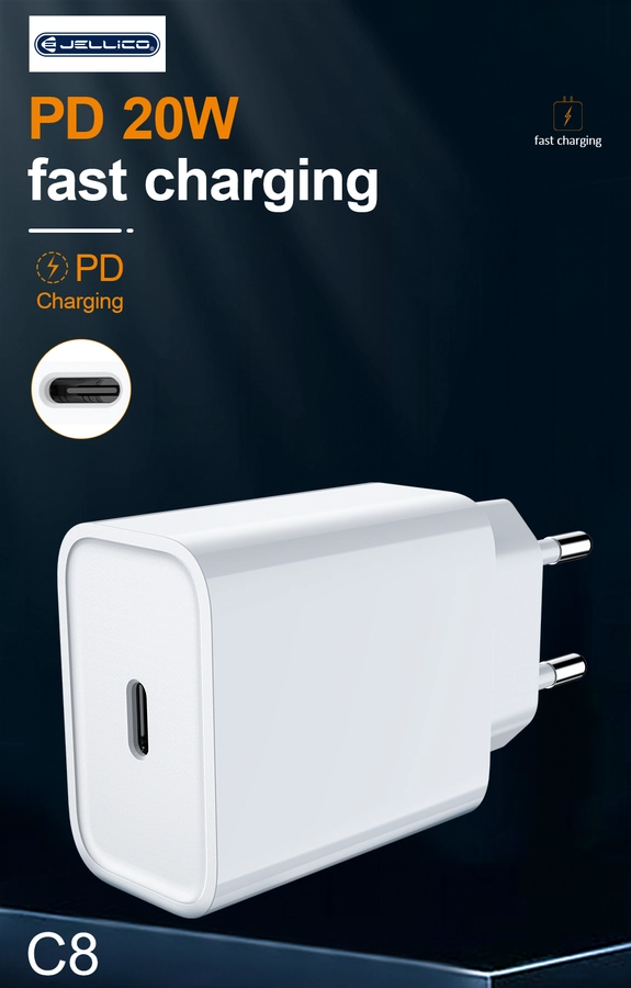 Jellico wall charger C8 PD 20W 1xUSB-C White снимка 3