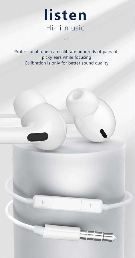 Jellico wired earphones EP3A JACK 3.5MM with microphone 1.2M White снимка 4