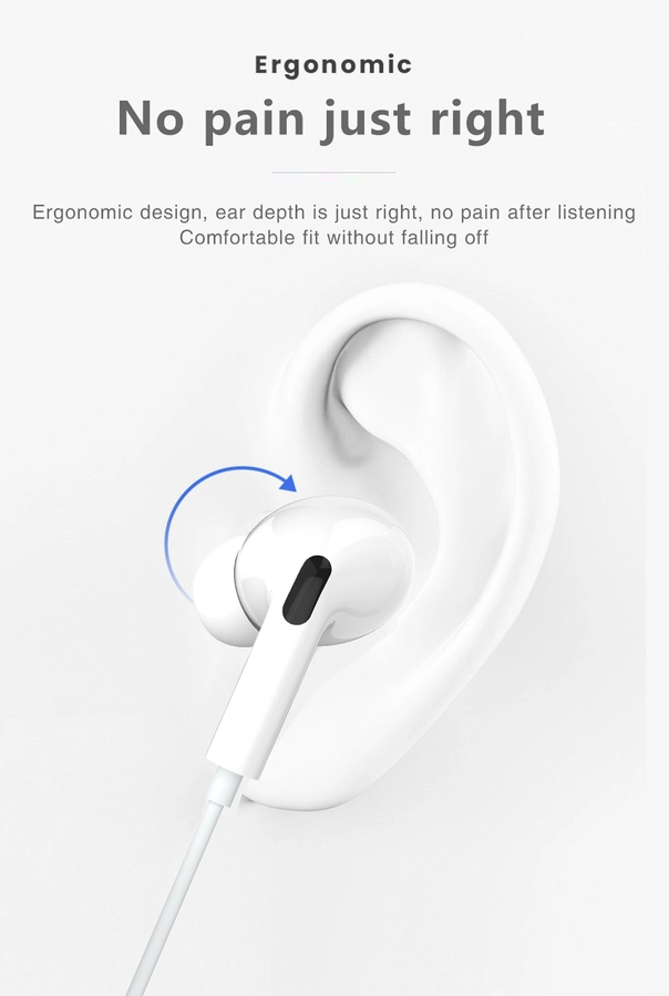 Jellico wired earphones EP3A Lightning with microphone 1.2M White снимка 3