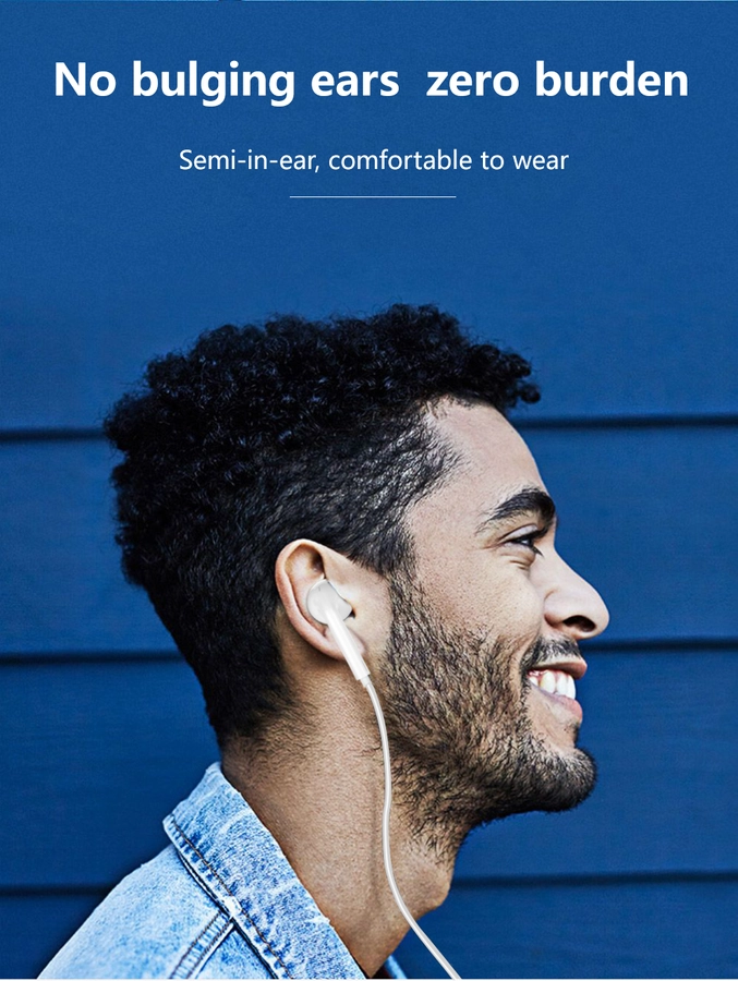 Jellico wired earphones EP2A Lightning with microphone 1.2M White снимка 4