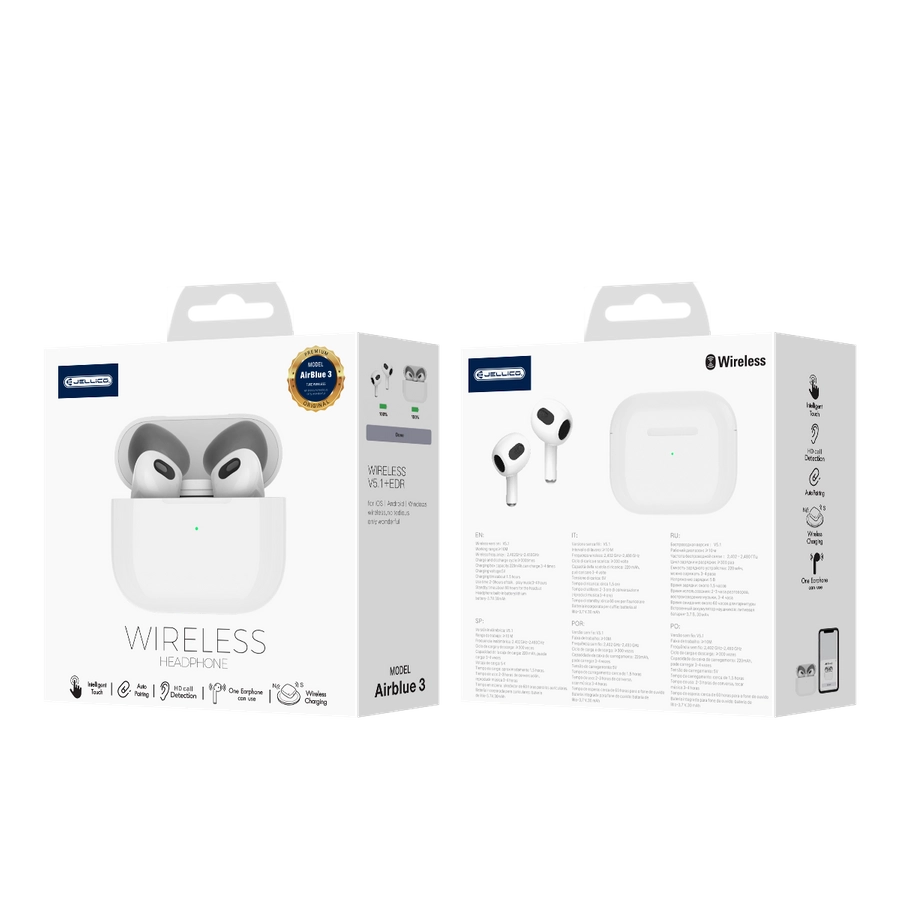 Jellico wireless earphones AirBlue 3 White(Headphones)