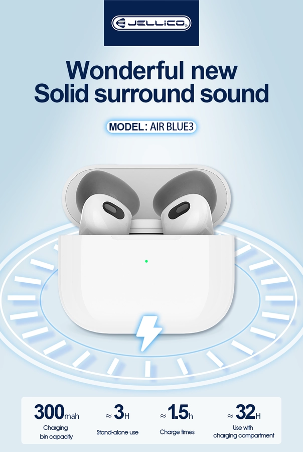 Jellico wireless earphones AirBlue 3 White снимка 4