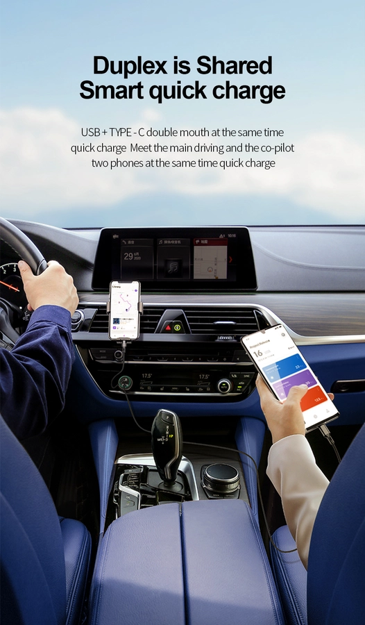 Jellico car charger F4 PD 20W 1xUSB-C + 1xUSB QC3.0 + cable Lightning Black снимка 2