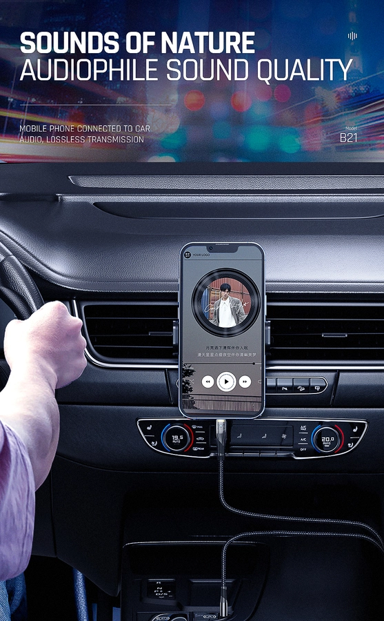 Jellico cable B21 Lightning - JACK 3.5MM 1.2M Black снимка 3