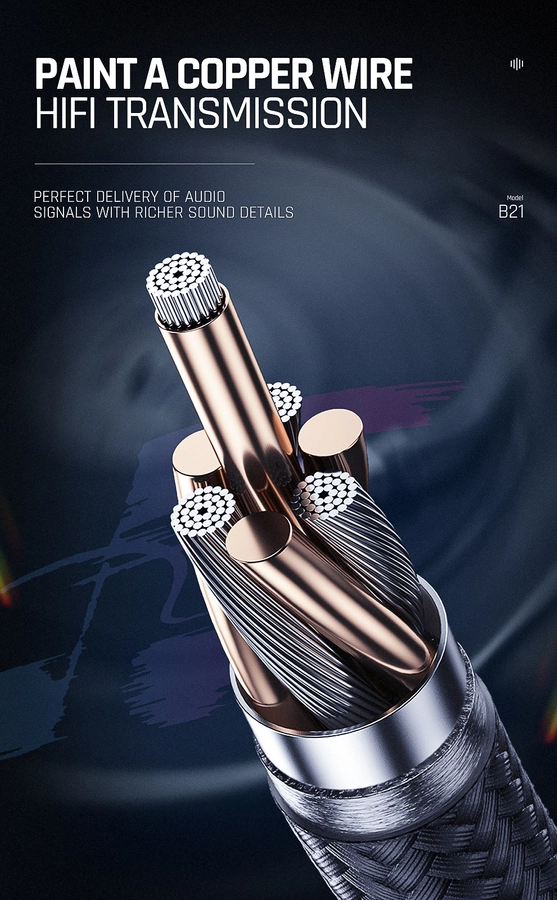 Jellico cable B21 JACK 3.5MM - JACK 3.5MM 1.2M Black снимка 4