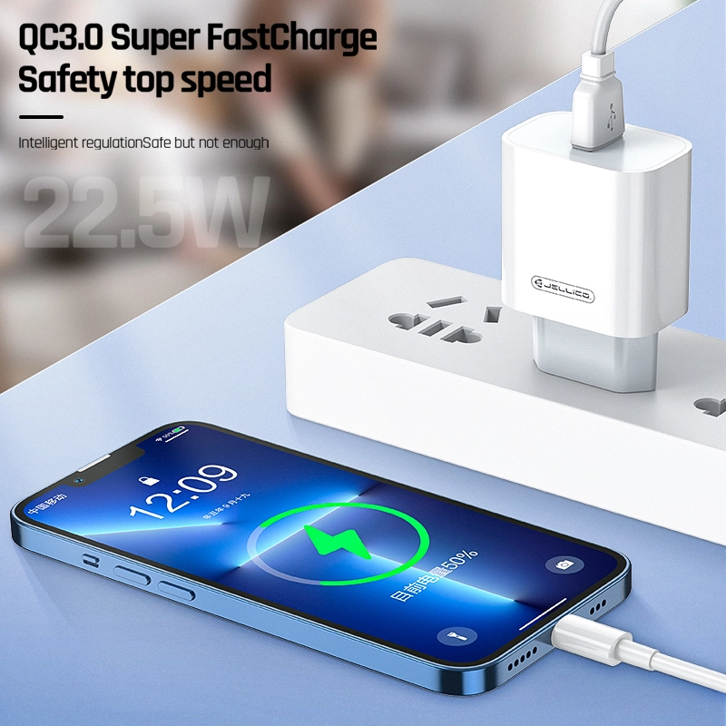 Jellico wall charger AK165 22,5W 1xUSB QC3.0 + cable Micro USB White снимка 4