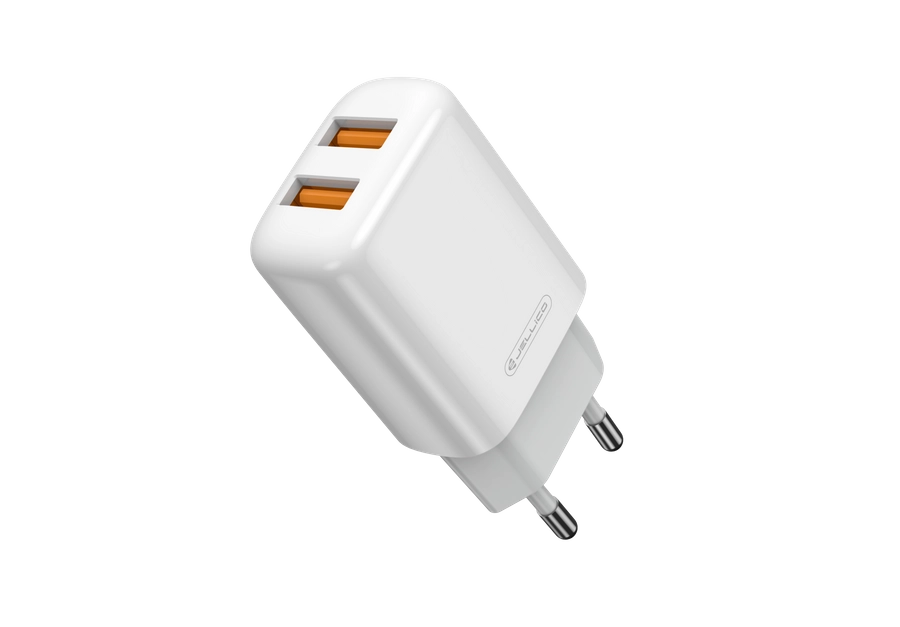 Jellico wall charger EU02 2.4A 12W 2xUSB + cable USB-C White снимка 2