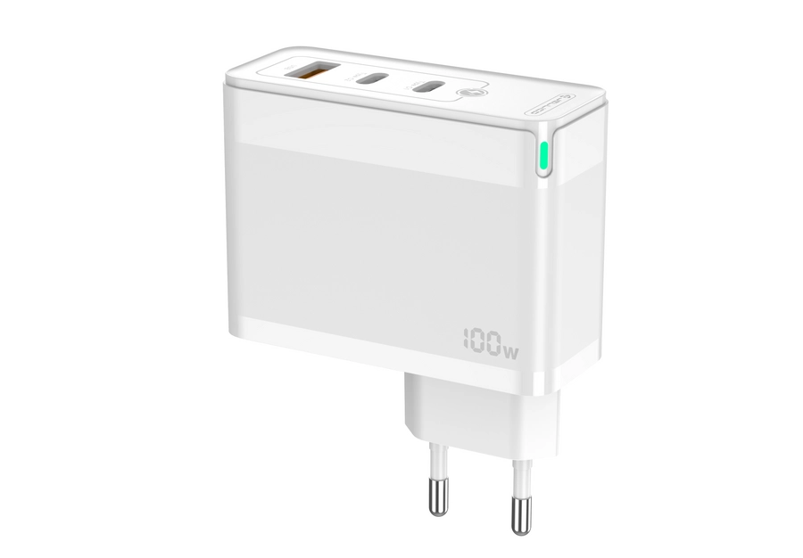 Jellico wall charger C118 GaN PD 100W 2xUSB-C + 1xUSB QC3.0 + cable USB-C - USB-C White снимка 5