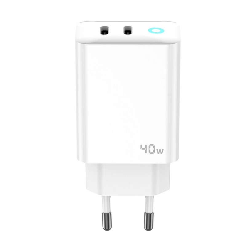 Jellico wall charger EU19 GaN PD 40W 2xUSB-C + cable USB-C - USB-C White снимка 2