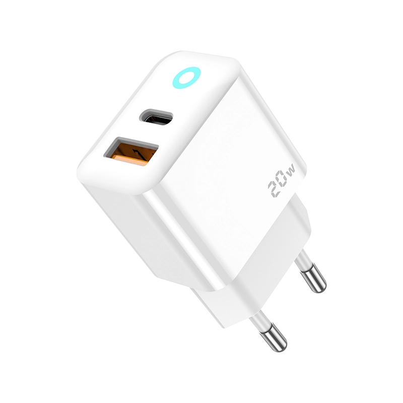 Jellico wall charger EU11 PD 20W 1xUSB-C + 1xUSB QC3.0 + cable USB-C - USB-C White снимка 3