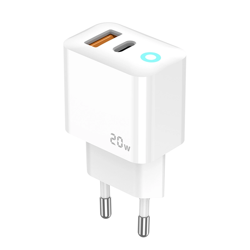 Jellico wall charger EU11 PD 20W 1xUSB-C + 1xUSB QC3.0 + cable USB-C - Lightning White снимка 1