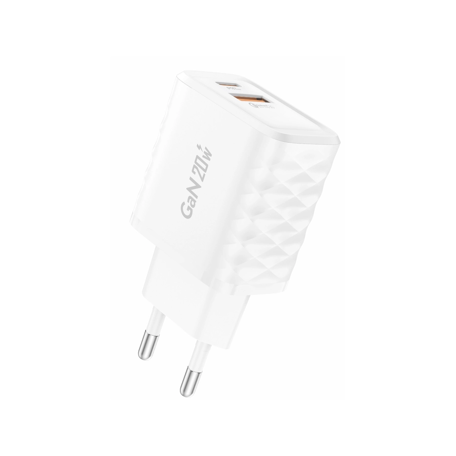 FONENG wall charger EU56 GaN PD 20W 1xUSB-C + 1xUSB QC3.0 White снимка 1