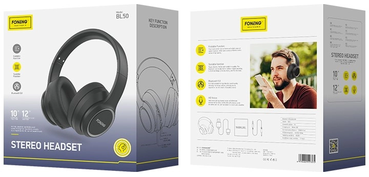 FONENG wireless headphones BL50 Black(Headphones)