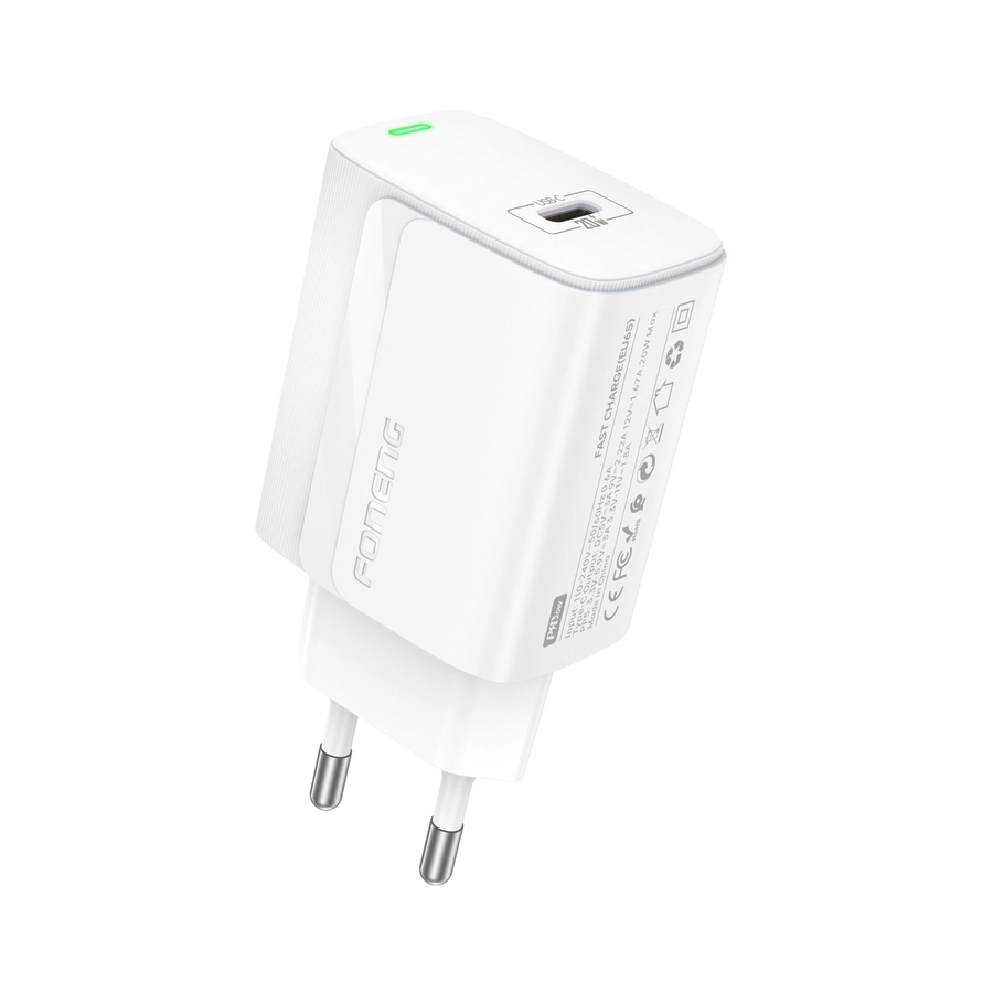 FONENG wall charger EU65 PD 20W 1xUSB-C White снимка 1
