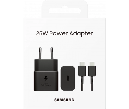 Samsung Original wall charger Samsung 25W + cable USB-C - USB-C EP-T2510XBEGEU Black (blister EU)(Chargers)