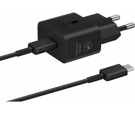 Samsung Original wall charger Samsung 25W + cable USB-C - USB-C EP-T2510XBEGEU Black (blister EU) снимка 2