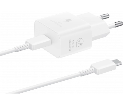Samsung Original wall charger Samsung 25W + cable USB-C - USB-C EP-T2510XWEGEU White (blister EU) снимка 1