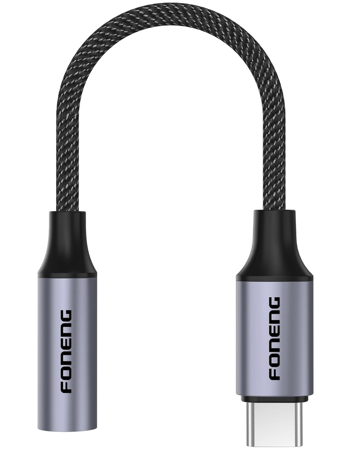 FONENG adapter BM30 USB-C - JACK 3.5MM 0.14M Black снимка 1