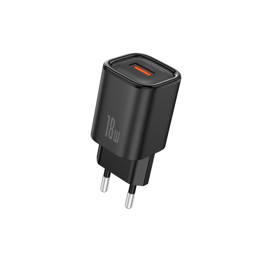 FONENG wall charger EU68 18W 1xUSB QC3.0 Black снимка 1