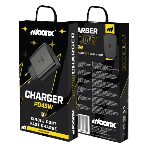 MoonX MOONX wall charger MC08 PD 45W 1xUSB-C Black(Chargers)