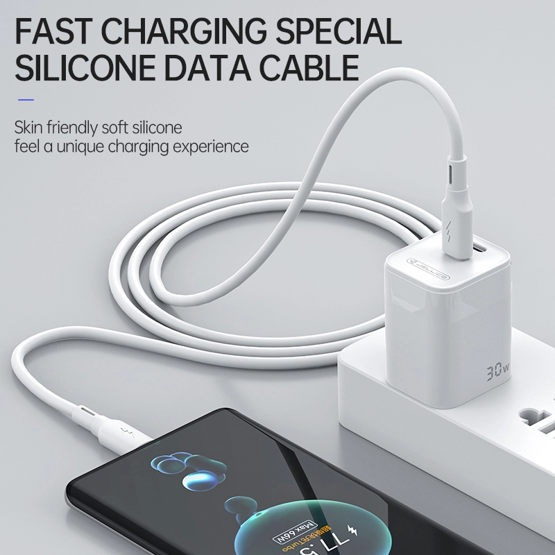 Jellico cable B24 USB-C - Lightning PD 30W 1M White снимка 2