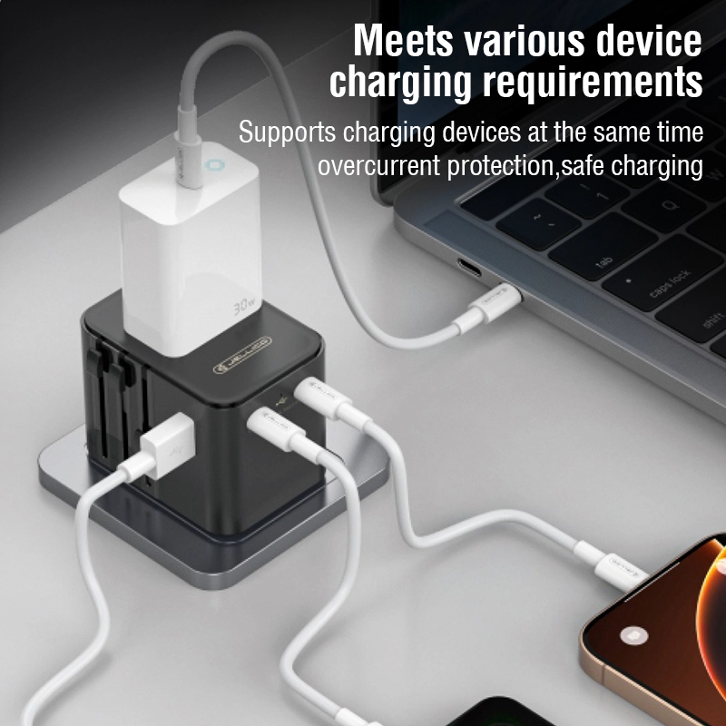 Jellico universal travel adapter S9 PD 2xUSB-C + 1xUSB 3.4A Max 2500W Black снимка 2