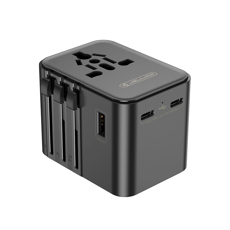 Jellico universal travel adapter S9 PD 2xUSB-C + 1xUSB 3.4A Max 2500W Black снимка 6