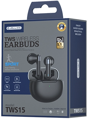Jellico wireless earphones TWS15 Black(Headphones)