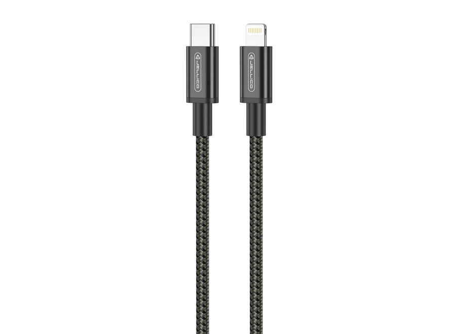 Jellico cable B28 USB-C - Lightning PD 30W 1M Black снимка 1